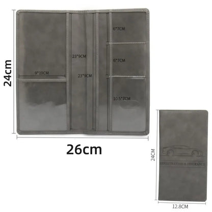 Leather Car Registration & Insurance Holder – Men's Driving License Cover, Auto Documents & Credit Card Storage Bag