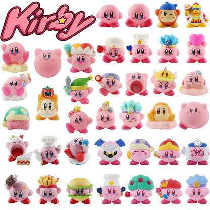 Star Kirby Action Figures — Cute PVC Toys with Cartoon Drawstring Storage Bag, Pocket-Sized Action Figures