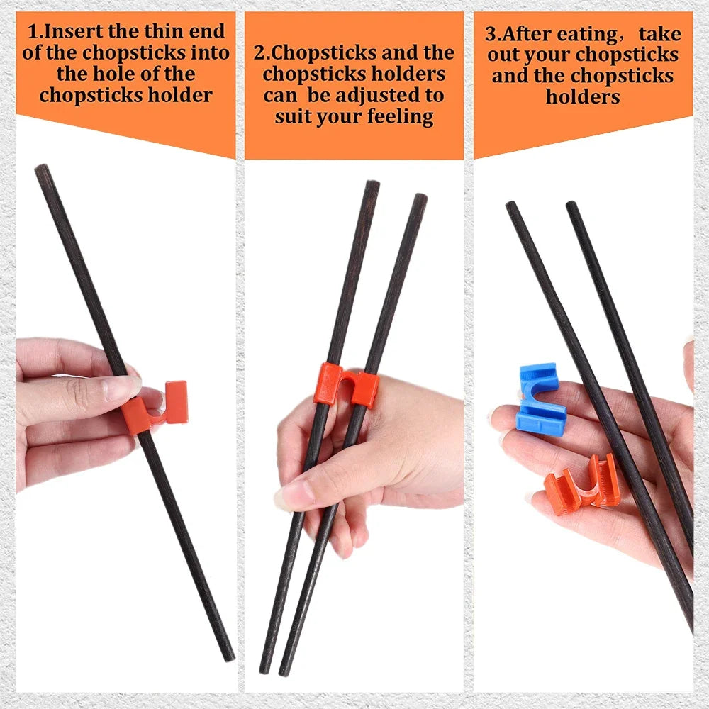 6-in-1 Reusable Chopstick Training Set - Easy-to-Use Helpers for Children and Beginners, Chinese Chopstick Holder, Kitchen Tableware