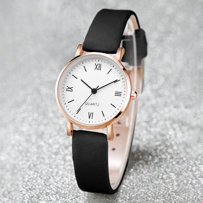 Women’s Small Dial Quartz Watch – Simple Leather Strap Ladies Wristwatch Gift