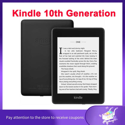 Kindle 10th Generation E-Book Reader - 6-inch E-Ink Touch Screen, 4GB/8GB, Backlight Reading Light, 167ppi