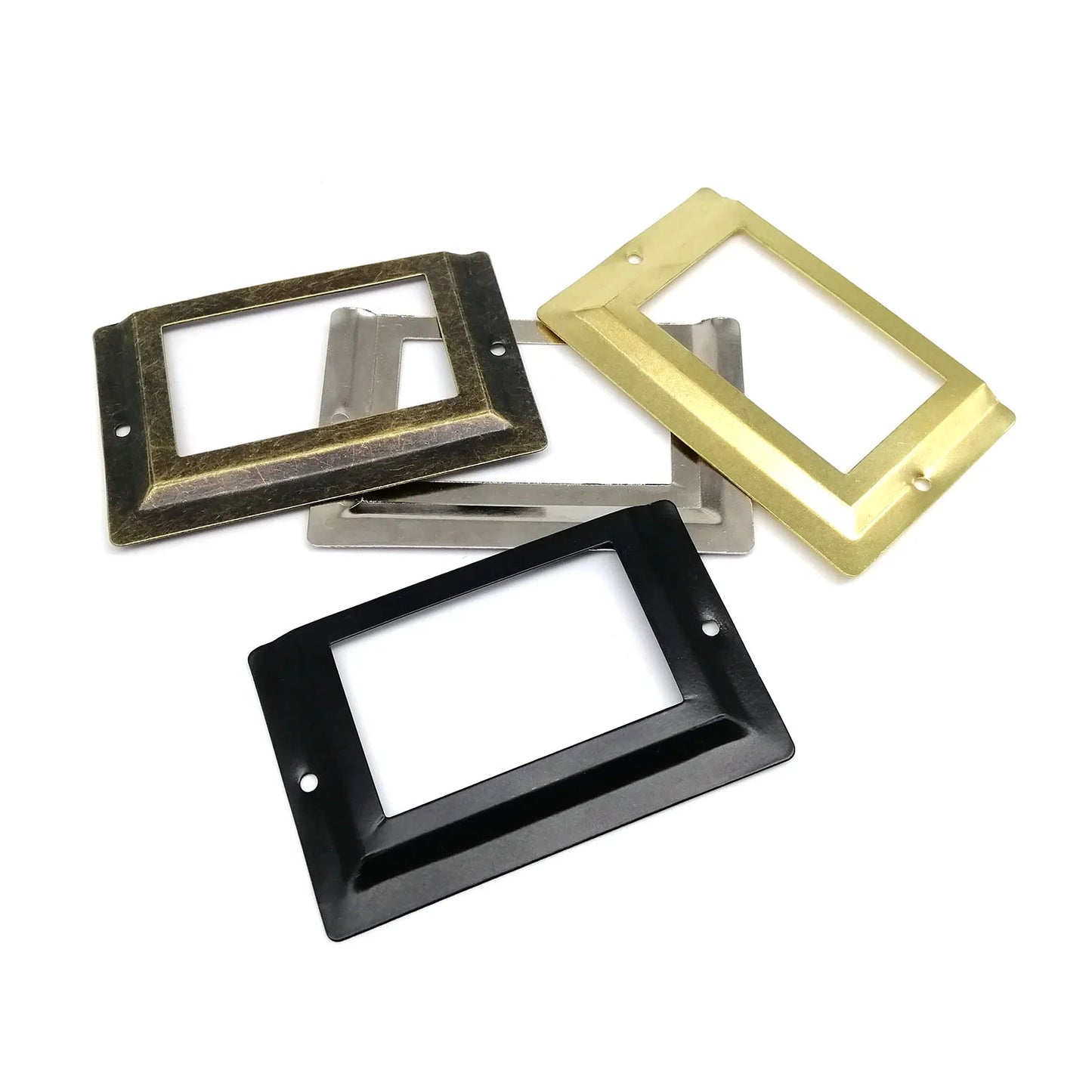 6pcs Large Iron Label Pull Handles – 52x80mm File Name Card Holders for Cabinet, Drawer & Jewelry Box