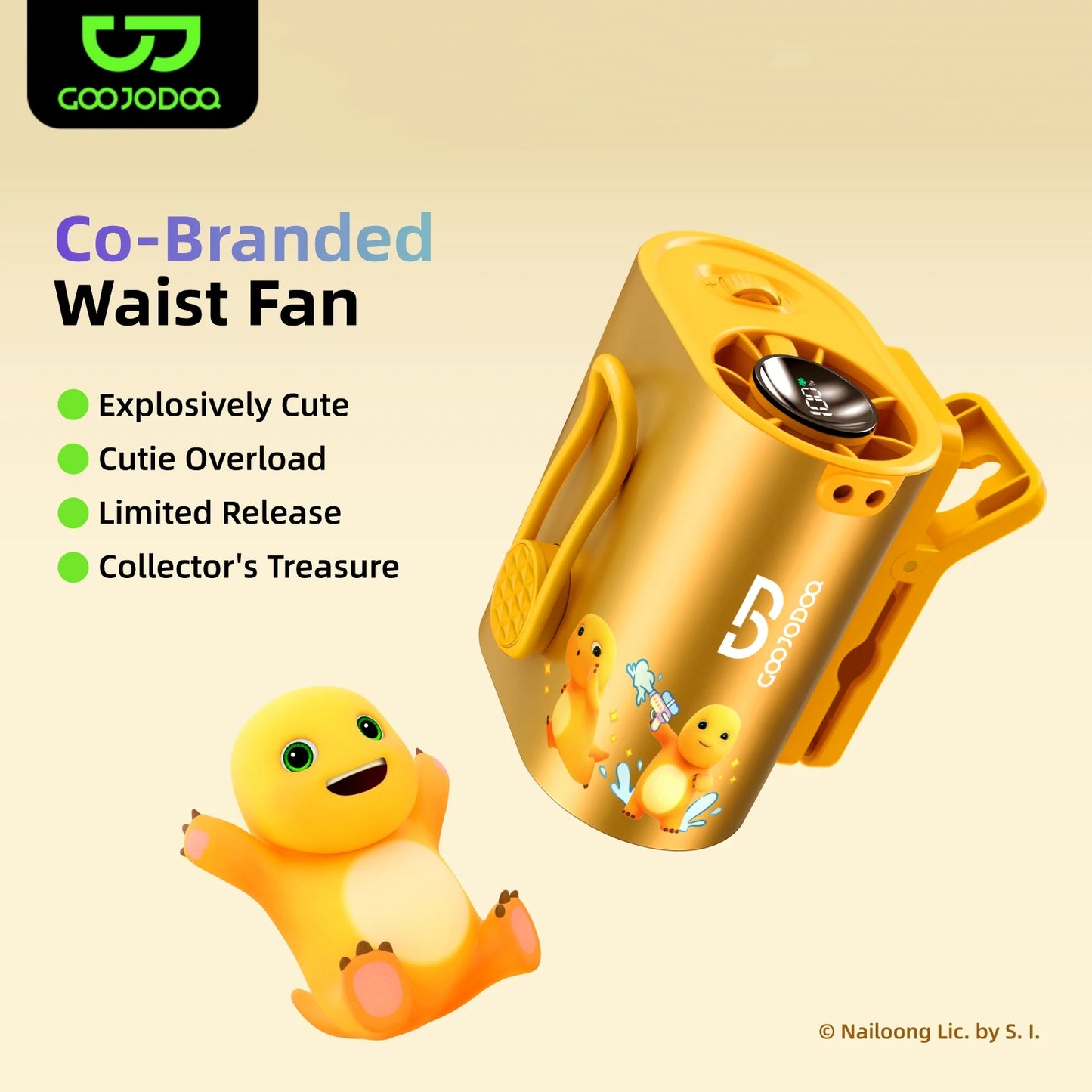 3600mAh Portable Waist Fan – High-Speed 11m/s Cooling Air Fan, 360° Adjustable 100-Speed Personal Neck & Waist Clip Fan, 9H Long Battery Life for Outdoor Travel & Stroller Use