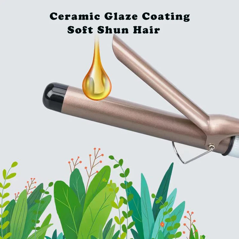 Professional Electric Hair Curler – 9-38mm Temperature Adjustable Curling Iron Wand with LCD Display