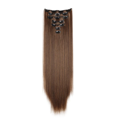WIGSIN 24-Inch Straight Hair Extensions - 7-Piece Clip-In Synthetic Hair Set for Women