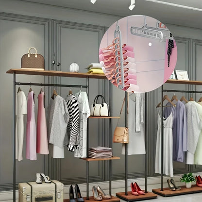 3pcs Foldable 9-Hole Plastic Hangers – Heavy Duty Space-Saving Clothes Organizer for Closet & Home