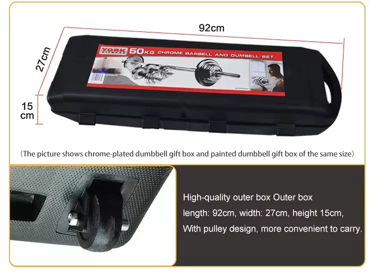 10-30kg Adjustable Cast Iron Dumbbells Set with Box – Black Gym & Home Weightlifting Barbell Connectable