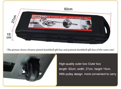 10-30kg Adjustable Cast Iron Dumbbells Set with Box – Black Gym & Home Weightlifting Barbell Connectable