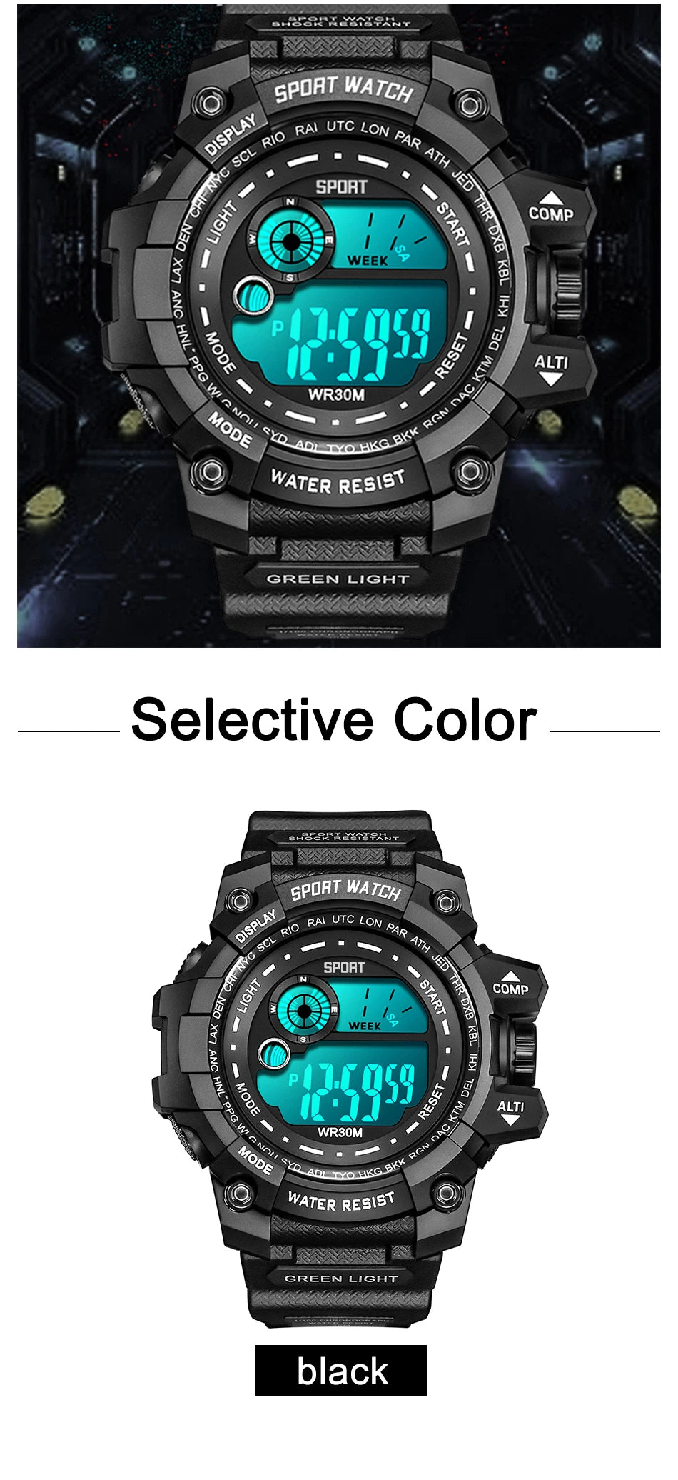 New Men's LED Digital Watches – Luminous, Waterproof Sport Watch for Men, Date Army Military Clock Relógio Masculino