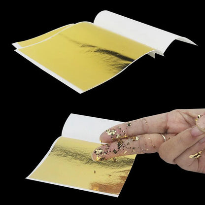 100-200 Sheets Imitation Gold Foil Paper – Gilding DIY Epoxy Resin Jewelry Making & Craft Decoration