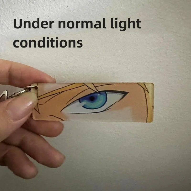 Naruto Acrylic Keychain — Double-Sided Uchiha Itachi Shining Eyes Pendant, Rectangular Backpack Charm, Christmas Gift