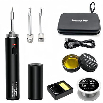 Wireless 5V Soldering Iron Kit – 18350 Lithium Battery USB Rechargeable DIY Repair Tool with Adjustable Temperature for Precision Electronics Soldering