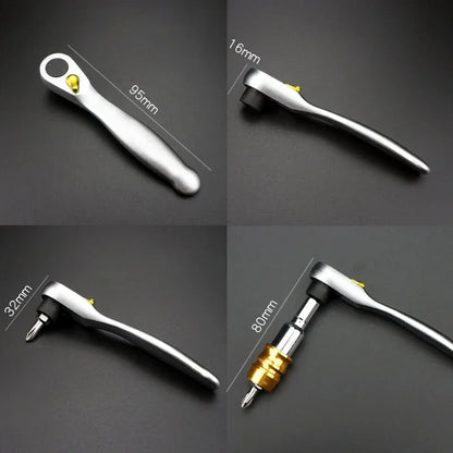 Mini Ratchet Wrench & Screwdriver Bit Set - Multifunctional Slotted & Phillips Repair Hand Tool Kit