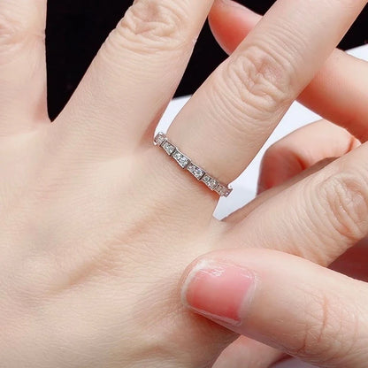 100% Pass Diamond Tester Pen & Moissanite Ring – Matching 925 Sterling Silver Wedding Band for Women