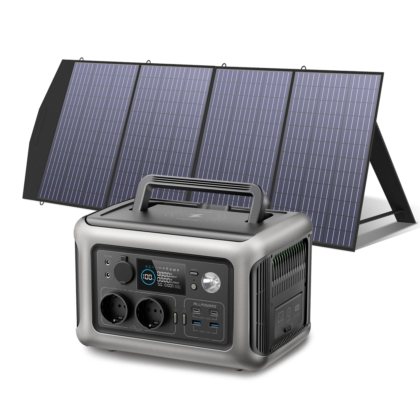 ALLPOWERS R600 Solar Generator - 600W, 299Wh LiFePO4 Portable Power Station with Optional Solar Panel and Solar Charger for Camping