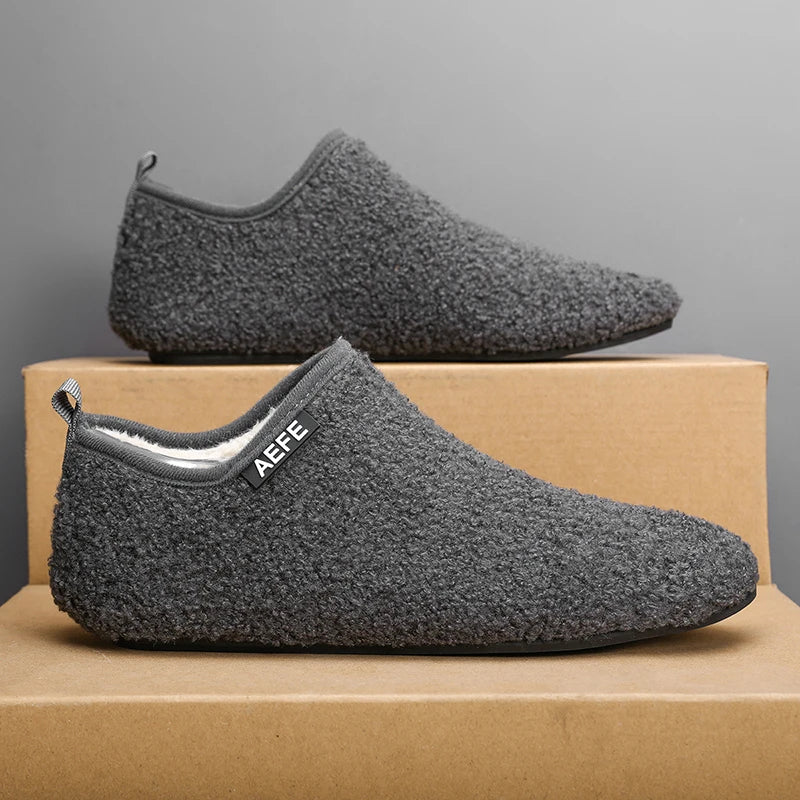 Men’s Fuzzy Winter Slippers – Warm Indoor House Shoes with Soft Cushioning & Arch Support