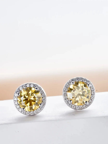 925 Sterling Silver Moissanite Earrings – 1 Carat Round Studs, Engagement, Wedding & Daily Wear Luxurious Gift for Women