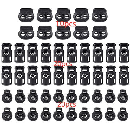 50pcs Plastic Cord Lock Toggle – DIY Spring Stopper for Lanyards, Drawstrings, Shoelaces & Clothing