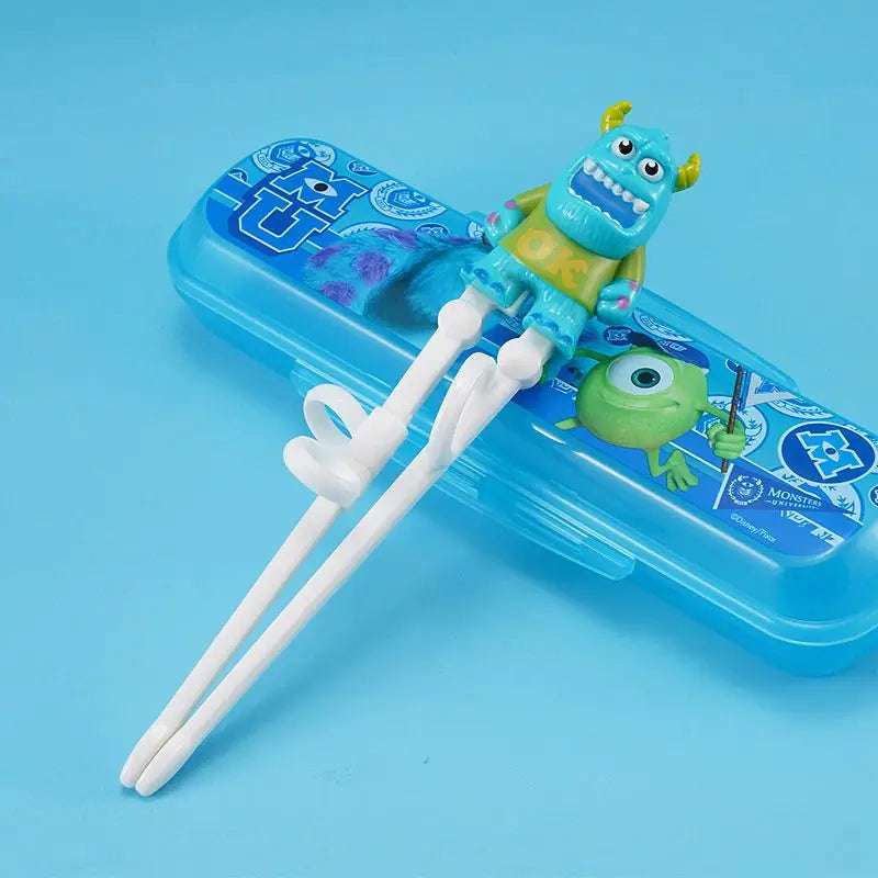 Disney Kids Tableware Set — Lightning McQueen, Mickey, Minnie, Stitch & Princess Elsa Training Chopsticks and Spoons