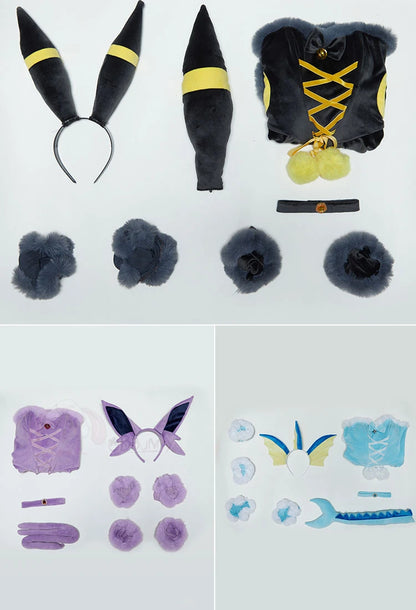 Anime Vaporeon Umbreon Sylveon Cosplay Costume - Sexy Cloak Dress Outfit for Women, Halloween & Christmas
