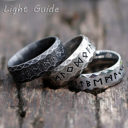 2022 New Men's 316L Stainless Steel Odin Viking Rune Ring – Retro Amulet Fashion Jewelry for Teens, Gift Idea