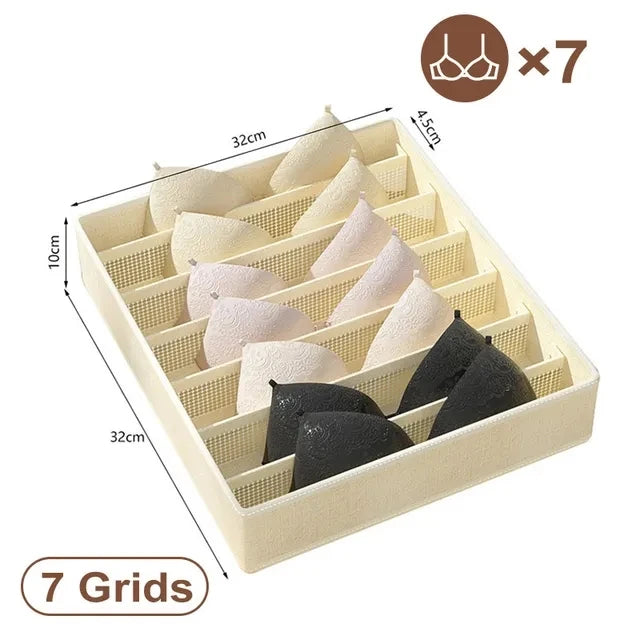 Underwear Organizer Storage Box – Bra, Panties & Socks Foldable Drawer Separator for Bedroom Wardrobe Clothes