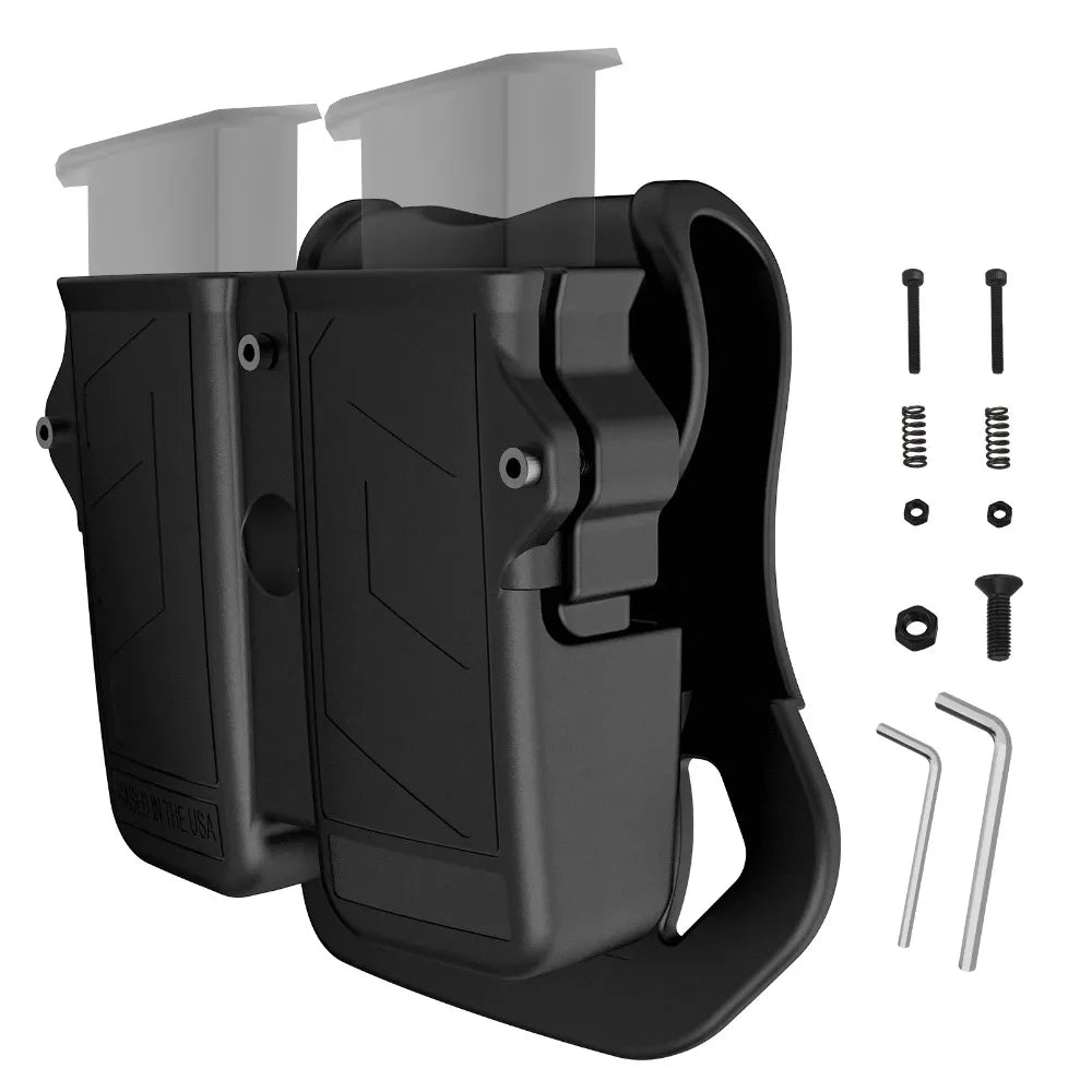 MAGORUI Universal Double Mag Holder - Pistol Magazine Holster for 9mm, 10mm, .40, .45 Double Stack Magazines