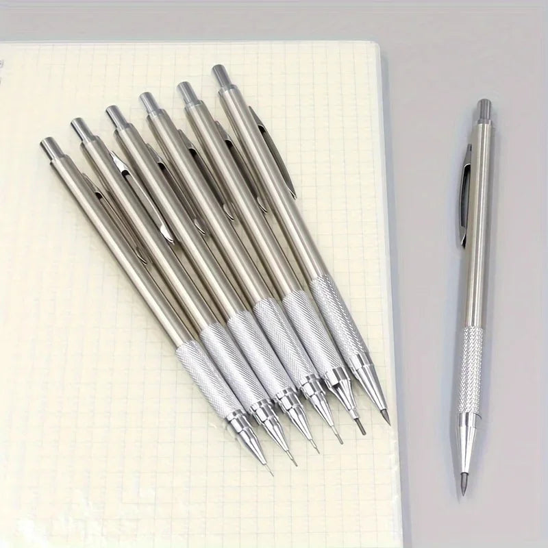 All-Metal Mechanical Pencil Set – 0.3–2.0mm Retractable Lead Pencils for Writing, Drawing & Sketching