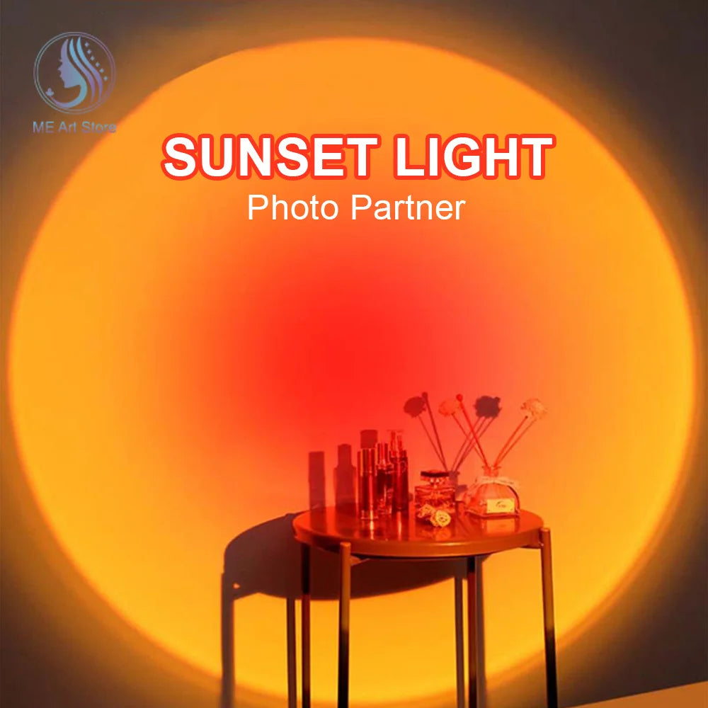 Vibrant Sunset Projection Light – 16-Color Spectrum, USB Remote Control, Dynamic LED Light for Warm Home Ambience