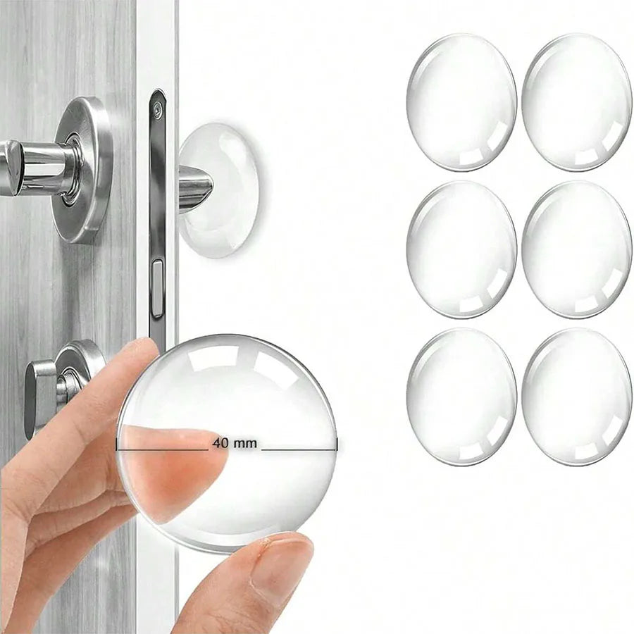 Door Knob Wall Protector - Clear Soft Rubber Door Stopper & Handle Bumper for Noise Reduction and Wall Protection