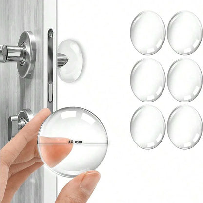 Door Knob Wall Protector - Clear Soft Rubber Door Stopper & Handle Bumper for Noise Reduction and Wall Protection