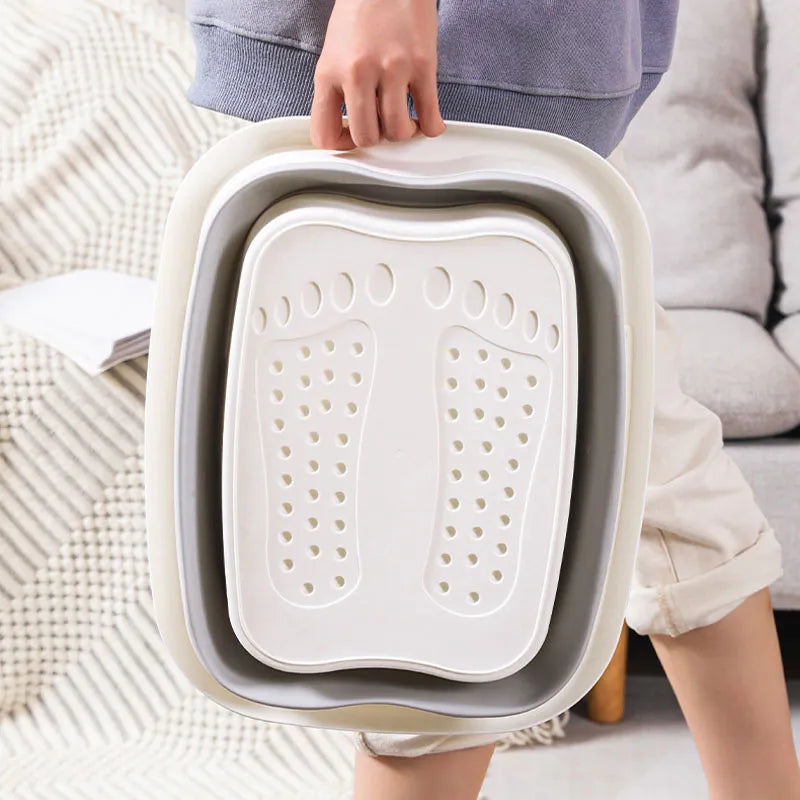 Foldable Footbath Massage Spa Bucket - Portable Soaking Basin for Home Sauna, Pedicure Bath, and Household Relaxation