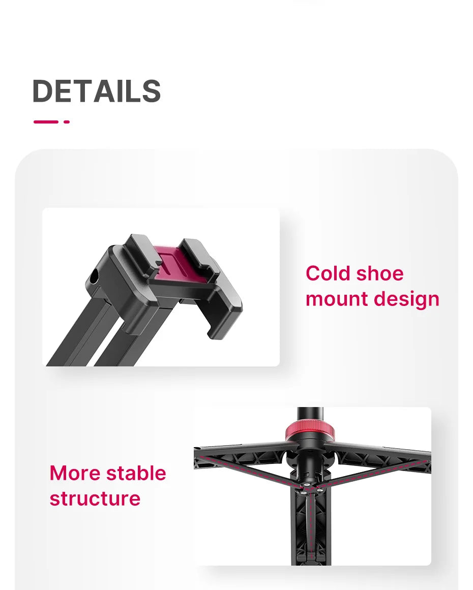 ULANZI MT-44 Tripod – Smartphone Vlog Tripod with Cold Shoe & Phone Mount Holder for Mobile & SLR Cameras
