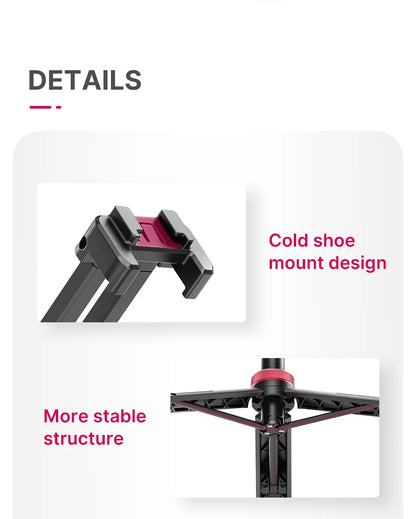 ULANZI MT-44 Tripod – Smartphone Vlog Tripod with Cold Shoe & Phone Mount Holder for Mobile & SLR Cameras