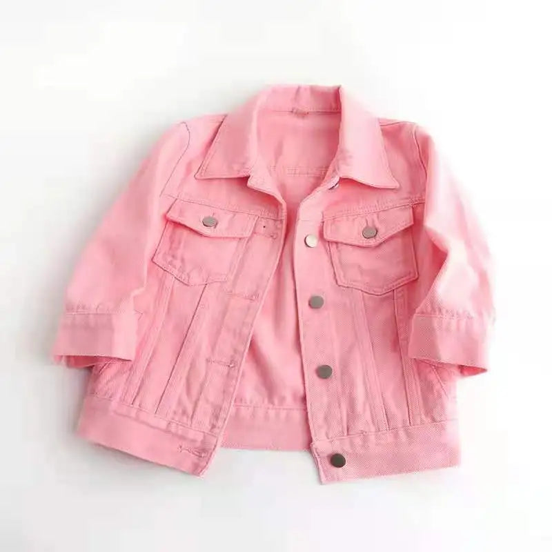 Women’s Denim Jacket – Spring & Autumn Short Coat, Casual Pink Jean Jackets, Loose Purple, Yellow & Blue Outerwear Tops