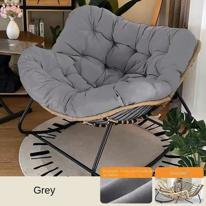 Modern Rattan Rocking Chair - Luxury Iron Frame Leisure Lounge Chair for Living Room, Balcony & Home Relaxation