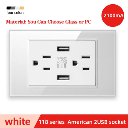 Herepow 118 Series Dual USB Wall Socket - Thailand & American Standard Smart Plug Adapter with Type-C 3.1A Fast Charging