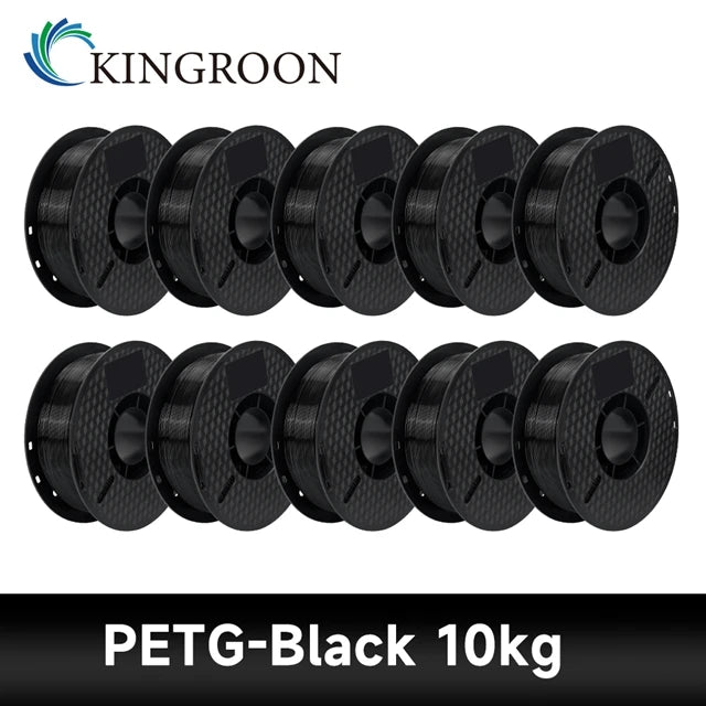 KINGROON 10KG PLA/ABS/PETG Filament 1.75mm – 10 Rolls Black, White, Gray for 3D Printing