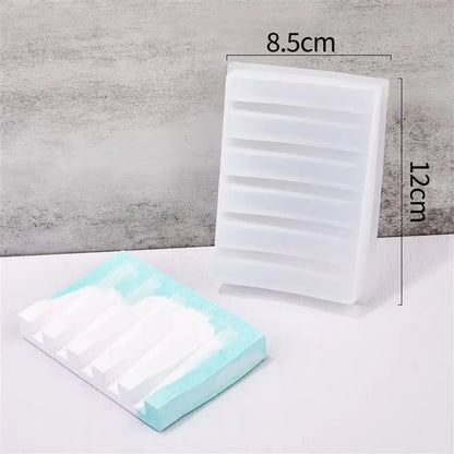 DIY Silicone Soap Dish Mold – Epoxy Resin Soap Holder with Drain, Practical Storage Box for Home Decoration