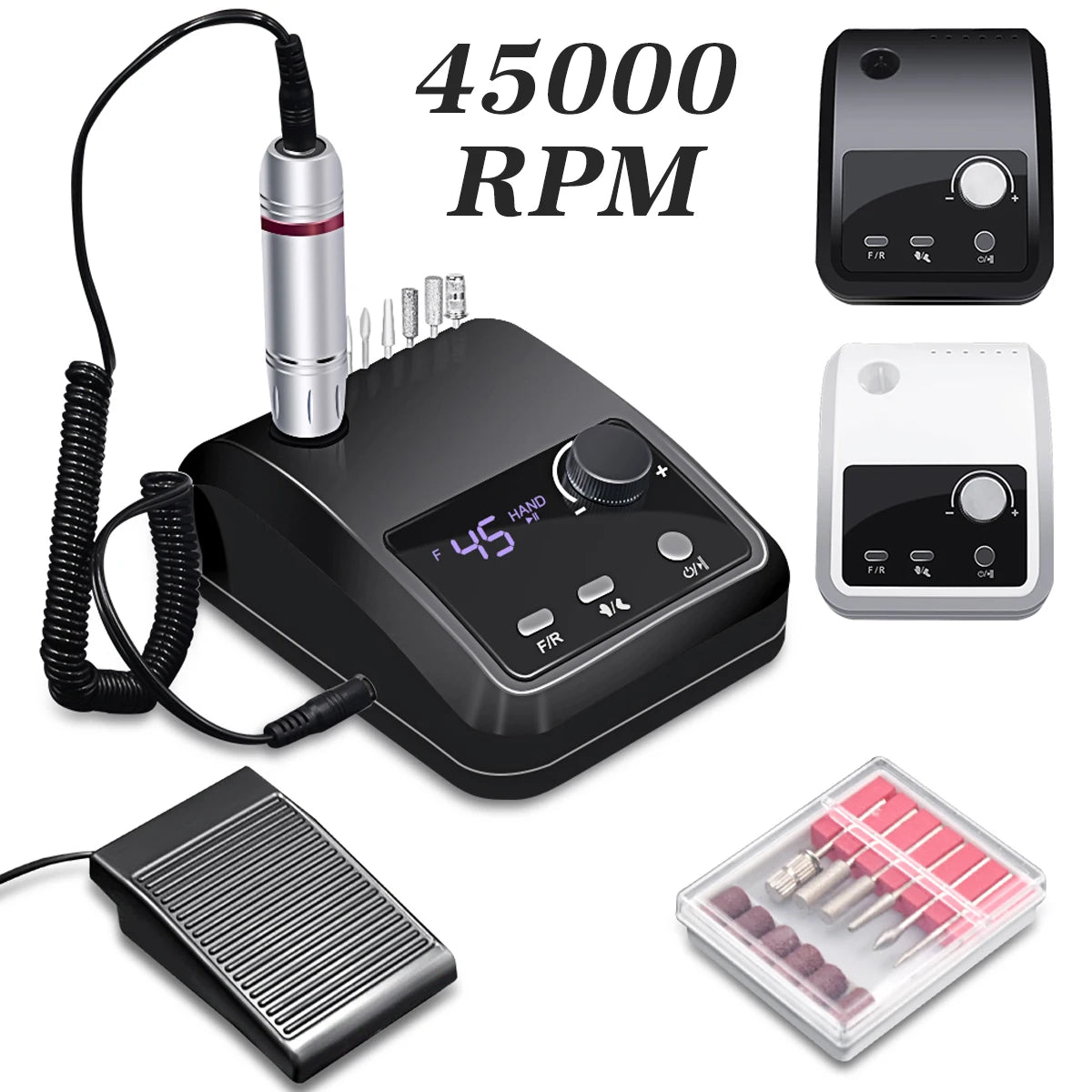 45000 RPM Electric Nail Drill Machine, Professional Metal Manicure Pen, HD Display Nail File & Sander for Nails