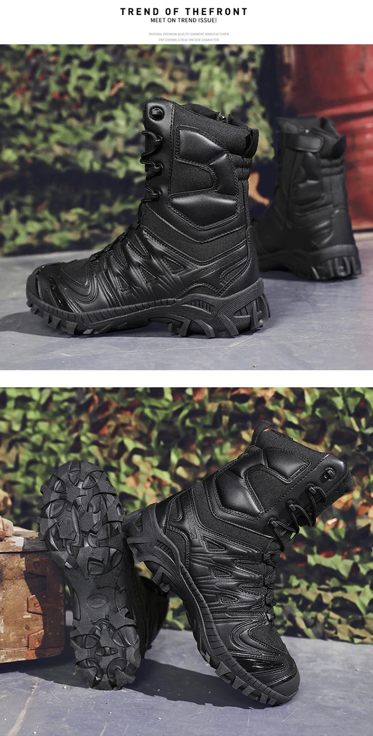 Special Forces Desert Combat Boots - Men's Tall Wear-Resistant Tactical, Waterproof Training & Outdoor Mountaineering Sports Boots