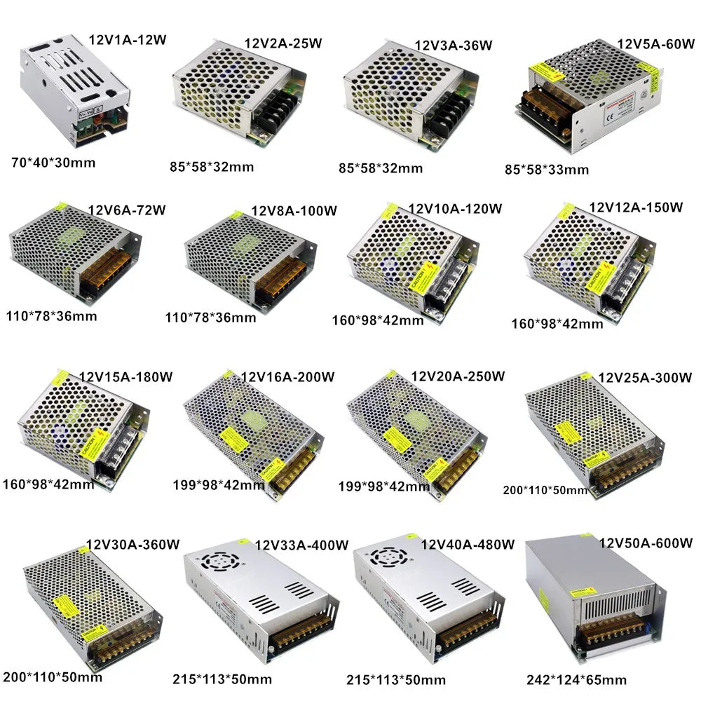 AC DC Switching Power Supply SMPS - 220V To 5V 12V 24V 36V Adapter For LED And Electronic Devices