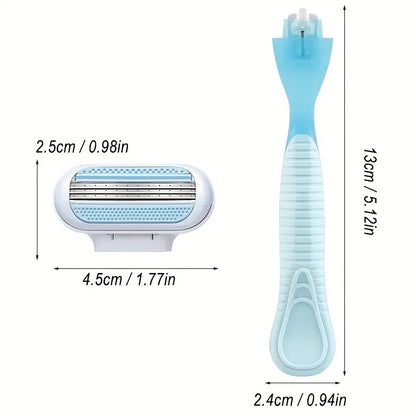 Women’s 3-Layer Safety Razor – Stainless Steel Manual Shaver for Body, Bikini, Underarm & Thigh Hair