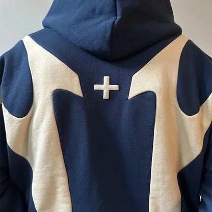 American Retro Devil Print Hoodie - Y2K Harajuku Zip-Up Streetwear Sweatshirt