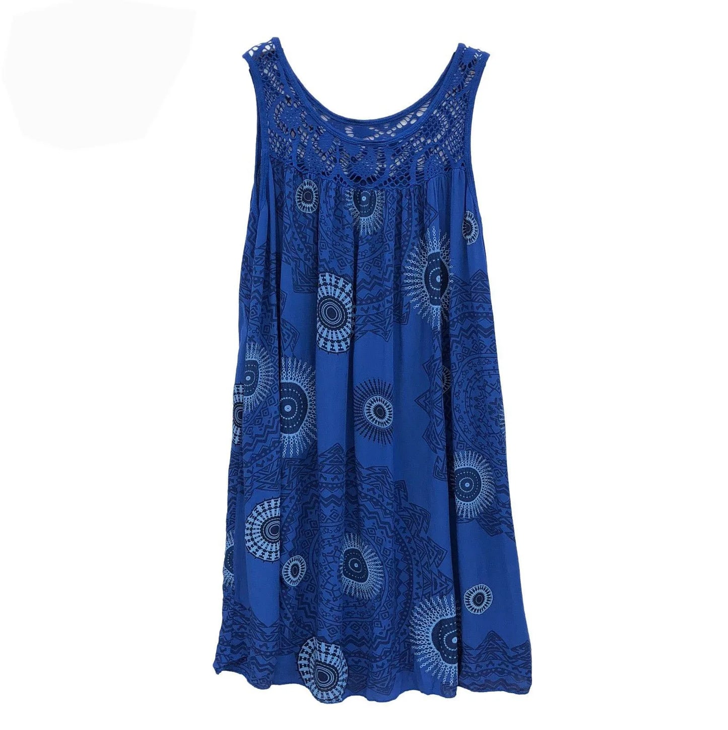 Women’s Summer Camisole Dress - Lace Print Sleeveless Loose Swing Maxi Dress Plus Size Long Skirt Outfit