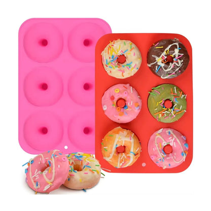 6-Hole Silicone Donut & Bagel Mold – Non-Stick Heat-Resistant Mini Cupcake & Doughnut Baking Pan Tool