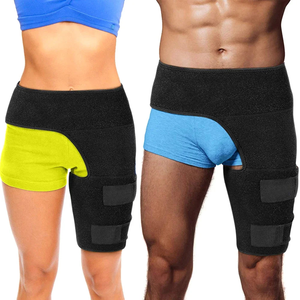 Hip Brace Thigh Compression Sleeve – Groin & Hamstring Support Wrap for Sciatica, Quad Strains & Hip Pain Relief