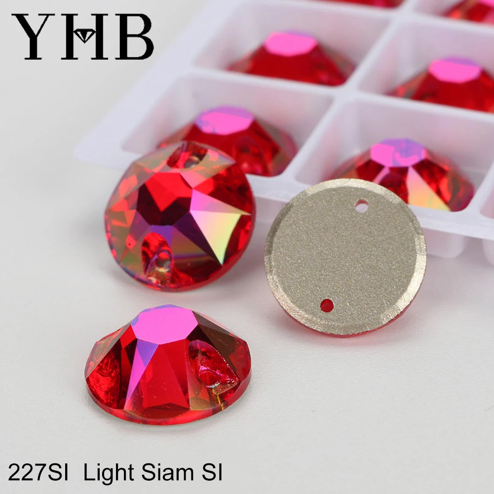 YHB XIRIUS AB Moonlight Glass Crystal — Flatback Sew-On Rhinestones for Garments, Clothes & Bags
