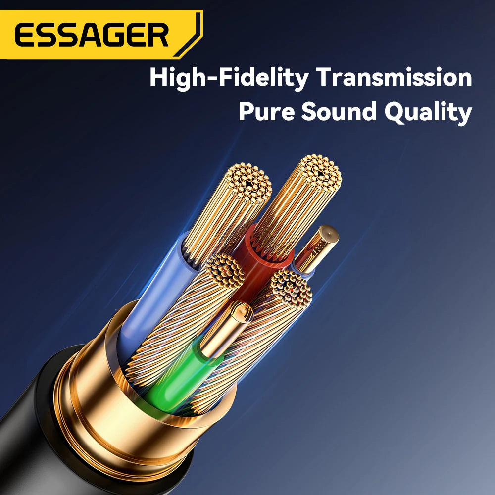 Essager USB Bluetooth 5.0 Receiver – 3.5mm AUX Car Audio Adapter Wireless Music Transmitter for Speakers & Handsfree Calling