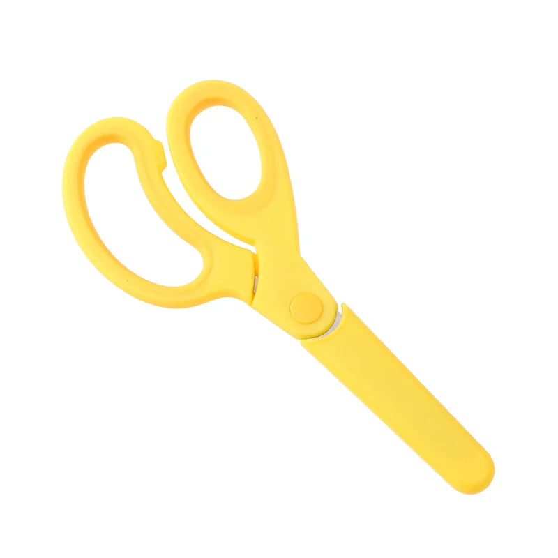 Kids Safety Scissors — Left-Handed Student Scissors with Sleeve for DIY, Paper Cutting & Stationery